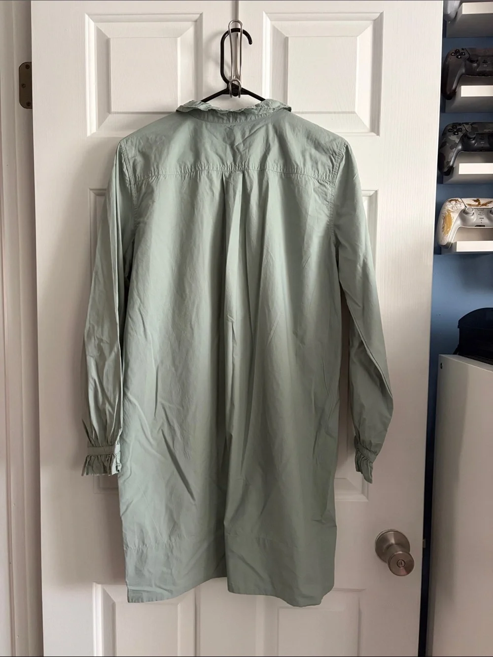 J. Crew Sage Green Midi Shirt Dress